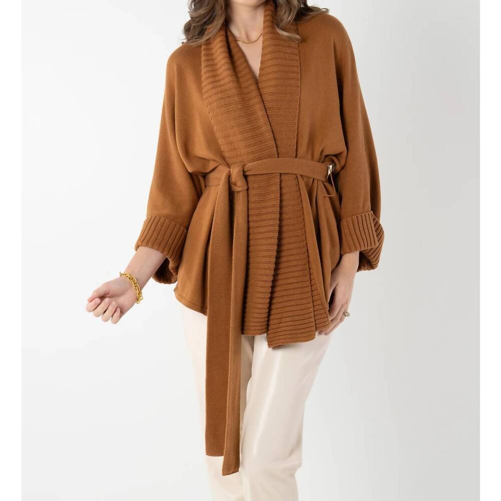 NEW EMILY MCCARTHY willow wrap cardigan in mocha